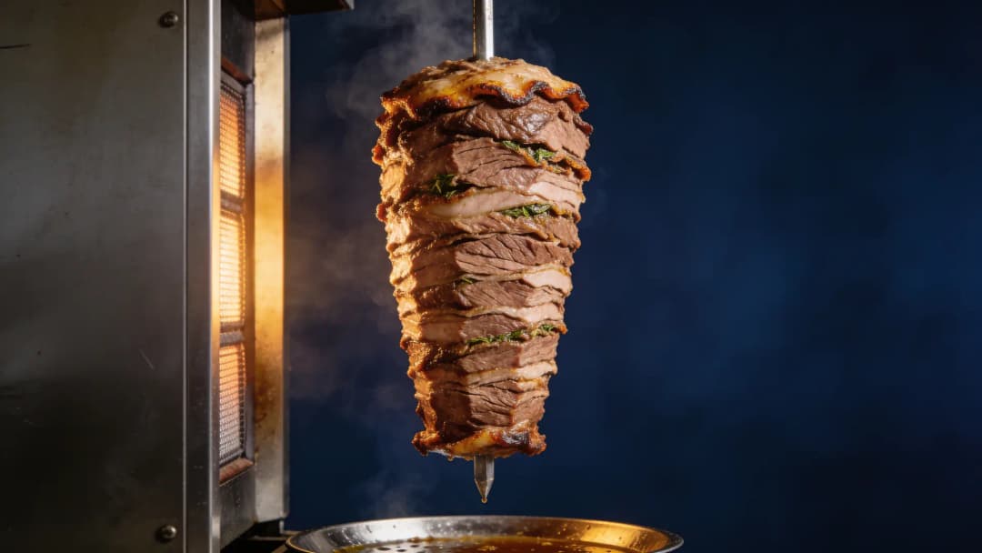 Der Kalbsdöner-Spieß am Grill